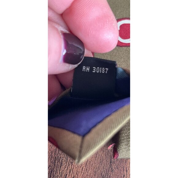 Vtg 1970's Perry Ellis Portfolio All Silk Tie Abstract Geometric Green Purples - Picture 6 of 6